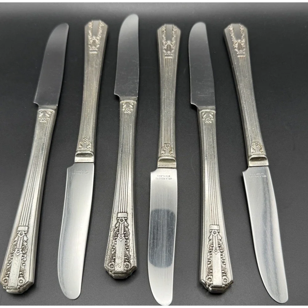 Vintage Oneida Wm A Rogers Silverplate Grille Knife Avenue Pattern 1939 Set Of 6